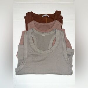 Three Ribbed Tank Tops, Size Small